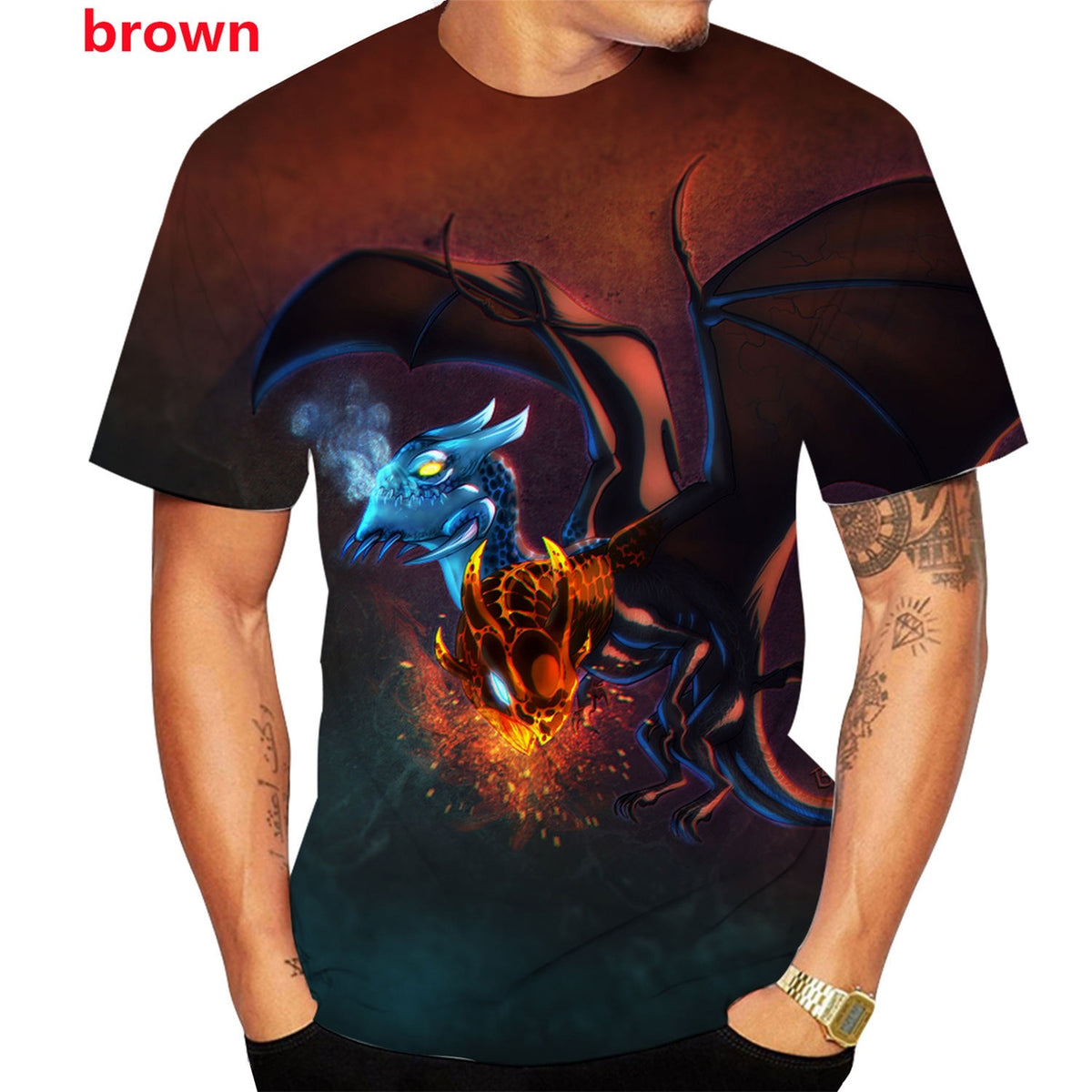 Dragon Hollywood X - 2021 Men New Fashion Cool 3D Dragon Printed T-shirts Men Women Casual Animal T-shirt Top