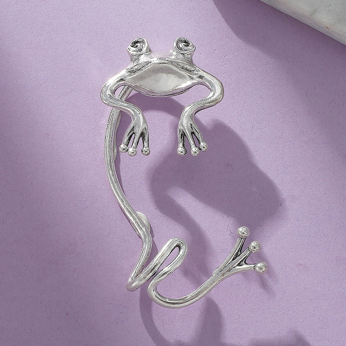 Dragon Hollywood X Ear Cuff - Flying Dragon and Fascinating Frog Clip On Earrings Ear Cuff for Men and Women Ear Wrap Earcuff Cartilage Earring Gothic Jewelry Awesome Unique Gift - BEVERLY HILLS - CALIFORNIA - USA