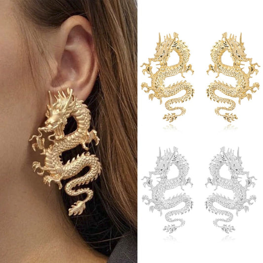 Dragon Hollywood X - Trending Style Dragon Stud Earrings for Women and Men - Trendy Personality Dragon Totem Earrings Jewelry Gift - BEVERLY HILLS - CALIFORNIA - USA