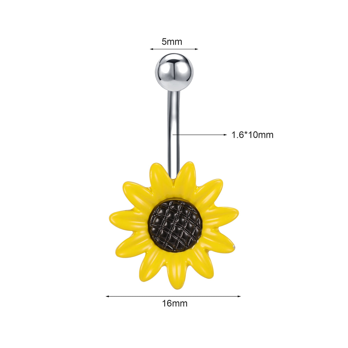Dragon Hollywood X - 14G Dragon Claw Belly Button Body Ring Women and Men Stainless Steel Navel Ring - Crystal - Heart - Moon - Bee - Bug - Cat - Piercing Body Jewelry - BEVERLY HILLS - CALIFORNIA - USA