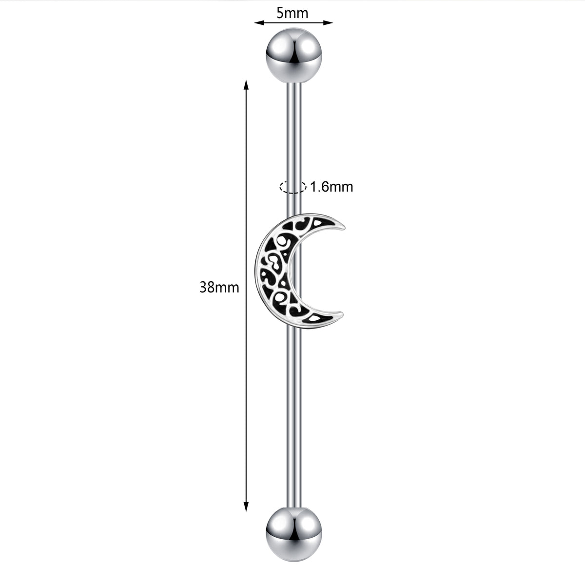 Dragon Hollywood X - Industrial Piercing Earring Women and Men Stainless Steel Helix Ear Piercing Dragon Snake Long Earring Jewelry Barbell Earring - BEVERLY HILLS - CALIFORNIA - USA