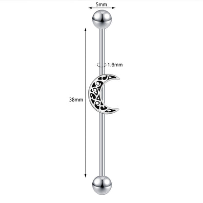 Dragon Hollywood X - Industrial Piercing Earring Women and Men Stainless Steel Helix Ear Piercing Dragon Snake Long Earring Jewelry Barbell Earring - BEVERLY HILLS - CALIFORNIA - USA