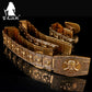 Dragon Hollywood X - UNISEX - Stainless steel Belt metal waistband Golden Skull Skeleton Buckle Self-defense high quality gold belt - BEVERLY HILLS CALIFORNIA