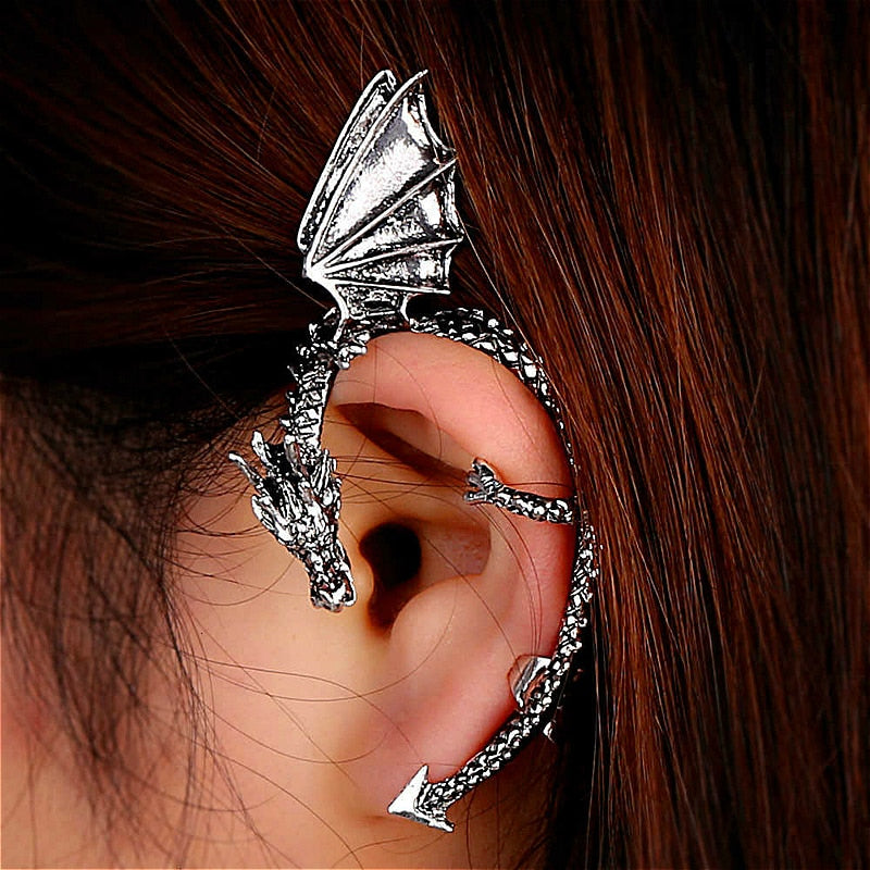 Dragon Hollywood X - Dragon Cuff Earrings For Women and Men - Gothic Ear Wrap Retro Clip Earrings Piercing Fashion Jewelry - BEVERLY HILLS - CALIFORNIA - USA