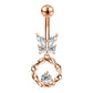 Dragon Hollywood X - 14G Dragon Claw Belly Button Body Ring Women and Men Stainless Steel Navel Ring - Crystal - Heart - Moon - Bee - Bug - Cat - Piercing Body Jewelry - BEVERLY HILLS - CALIFORNIA - USA