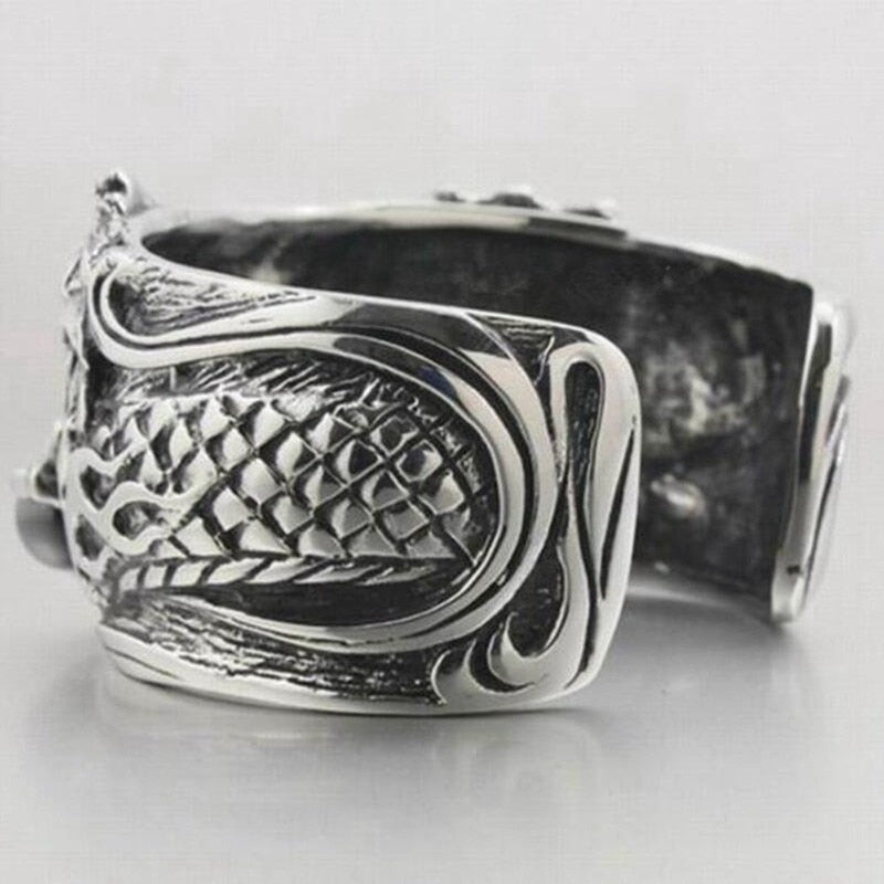Dragon Hollywood X - Punk Heavy Metal Carved Dragon Bracelet Charm Men Women Wide Bracelet Gothic Motorcycle Rider Rock Party Jewelry Gift - BEVERLY HILLS CALIFORNIA