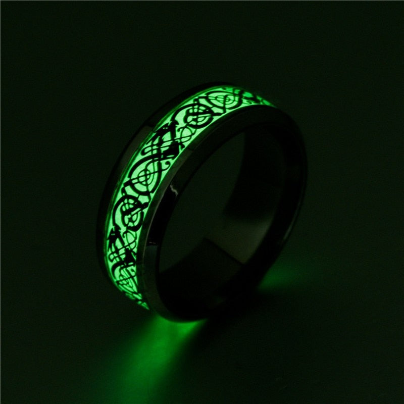 Dragon Hollywood X - Fashion Luminous Dragon Ring Love Heart Retro Stainless Steel Fluorescent Rings for Men Plus Couple Rings  Luxury Jewelry Gift - BEVERLY HILLS, CALIFORNIA - USA