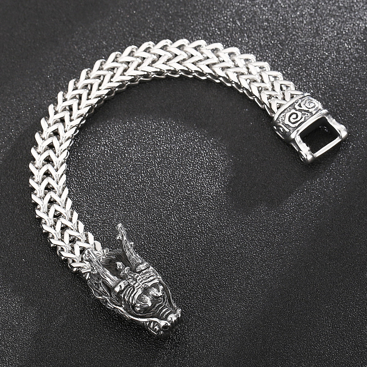 Dragon Hollywood X - Fongten Dragon Head Animal Punk Men's Bracelet Stainless Steel Designer Cool Viking Trendy Heavy Jewelry Gift - BEVERLY HILLS - CALIFORNIA - USA