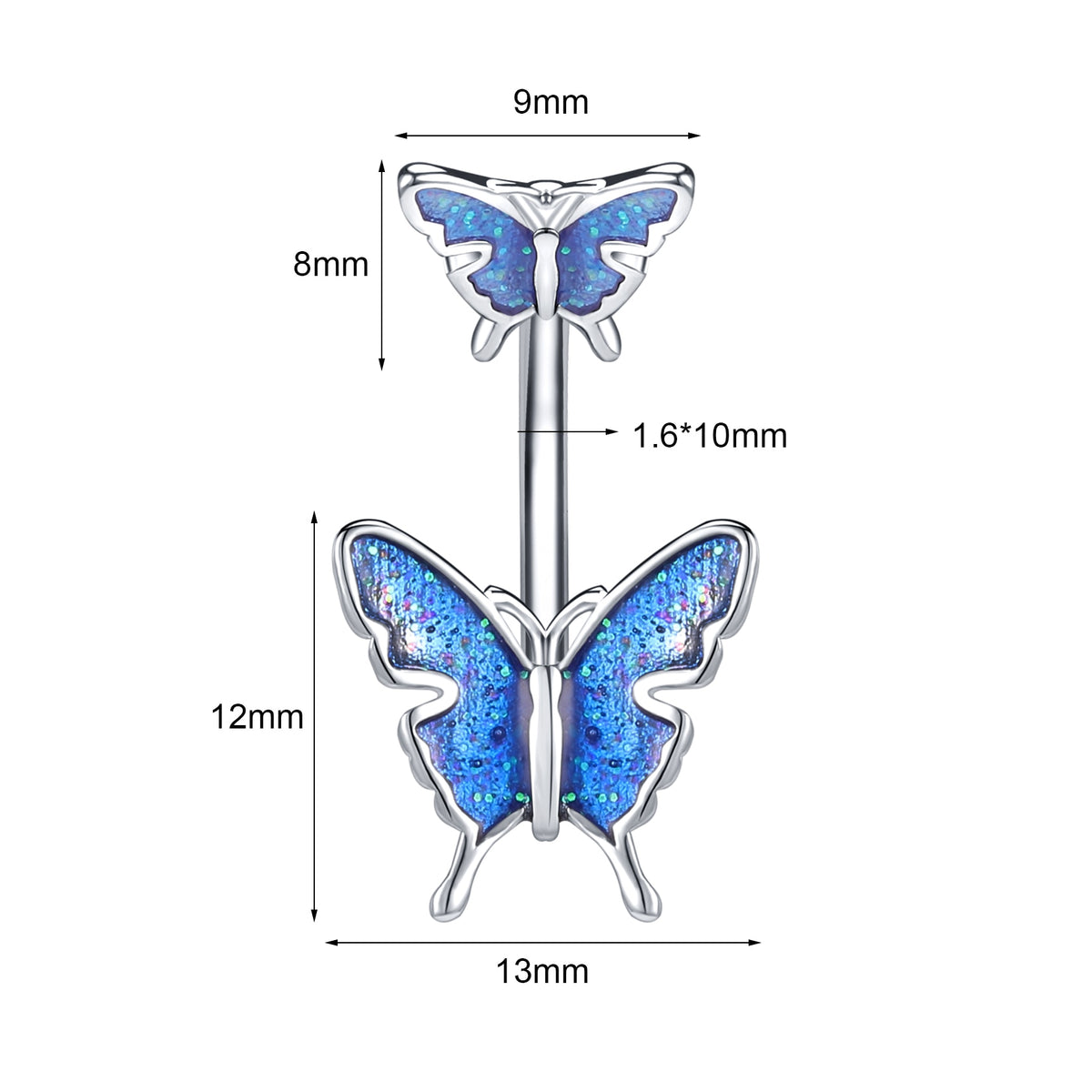 Dragon Hollywood X - 14G Dragon Claw Belly Button Body Ring Women and Men Stainless Steel Navel Ring - Crystal - Heart - Moon - Bee - Bug - Cat - Piercing Body Jewelry - BEVERLY HILLS - CALIFORNIA - USA