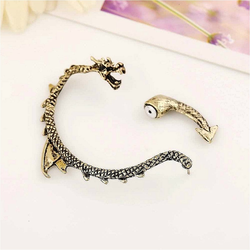 Dragon Hollywood X - Dragon Cuff Earrings For Women and Men - Gothic Ear Wrap Retro Clip Earrings Piercing Fashion Jewelry - BEVERLY HILLS - CALIFORNIA - USA
