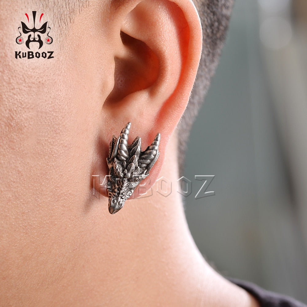 Dragon Hollywood X - Stainless Steel Fire Dragon Ear Tunnels Expanders Body Piercing Jewelry Earring Plugs Gauges Stretchers 2PCS - BEVERLY HILLS - CALIFORNIA - USA