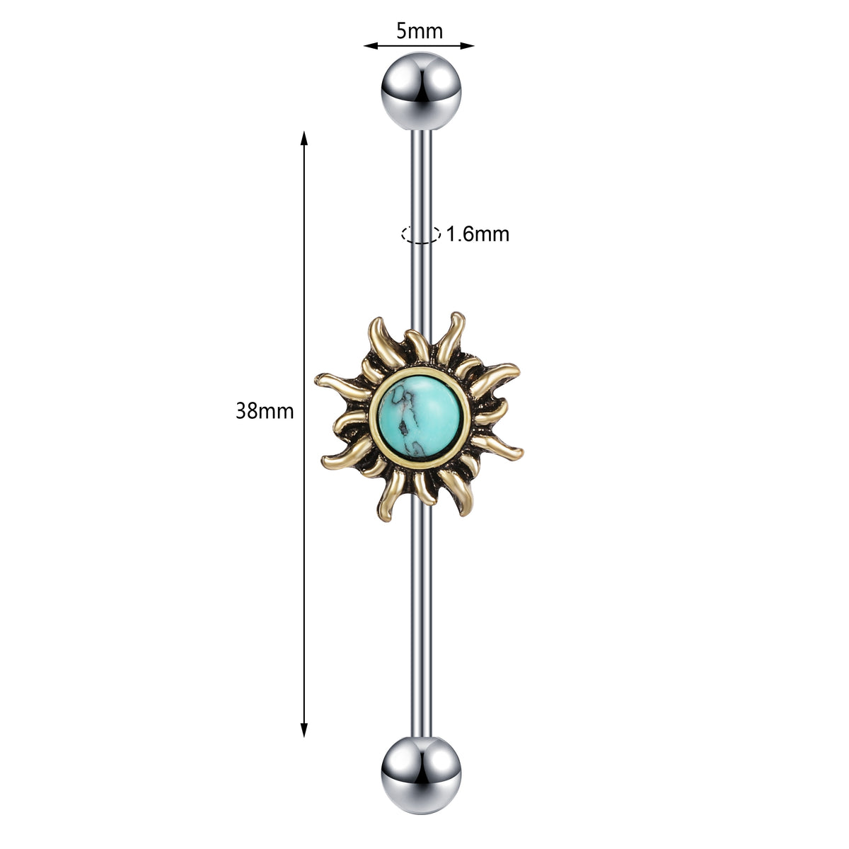 Dragon Hollywood X - Industrial Piercing Earring Women and Men Stainless Steel Helix Ear Piercing Dragon Snake Long Earring Jewelry Barbell Earring - BEVERLY HILLS - CALIFORNIA - USA