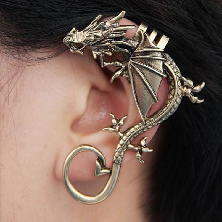 Dragon Hollywood X - Dragon Cuff Earrings For Women and Men - Gothic Ear Wrap Retro Clip Earrings Piercing Fashion Jewelry - BEVERLY HILLS - CALIFORNIA - USA