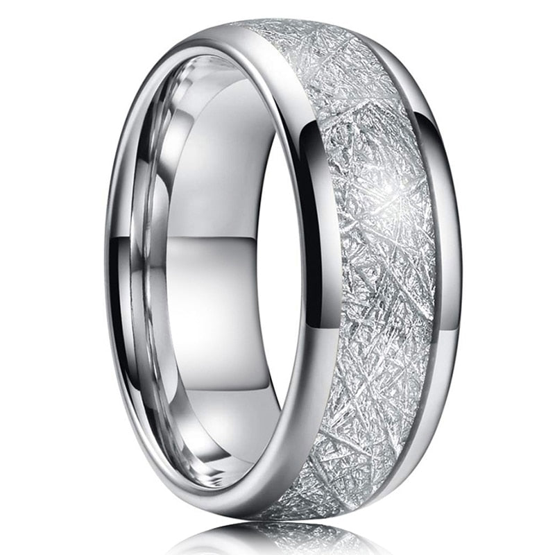 Fashion Men 8mm Black Tungsten Wedding Celtic Dragon Ring Inlaid Green Zircon Punk Men Stainless Steel Green Carbon Fibre Ring