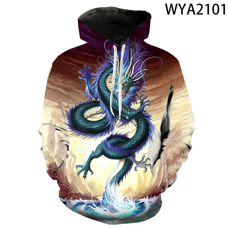 New 3D Printed China Dragon Hoodies Men Women Children Sweatshirts Fashion Cartoon Anime Dragon Hoodie Pullover