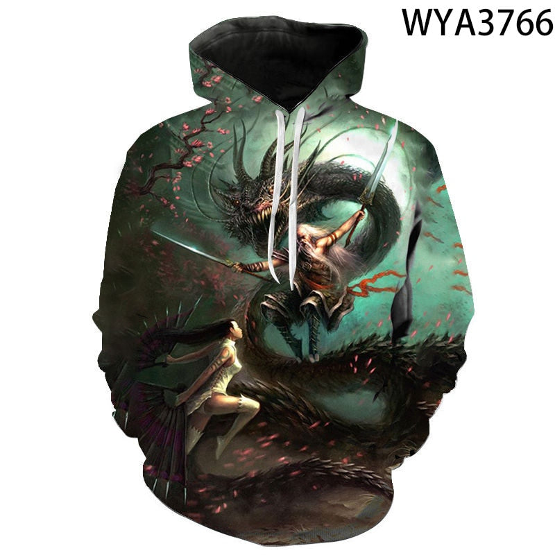 China Dragon 3D Print Hoodies Men Women Children Streetwear Sweatshirts Long Sleeve Tops Boy Girl Kids Cool Pullover