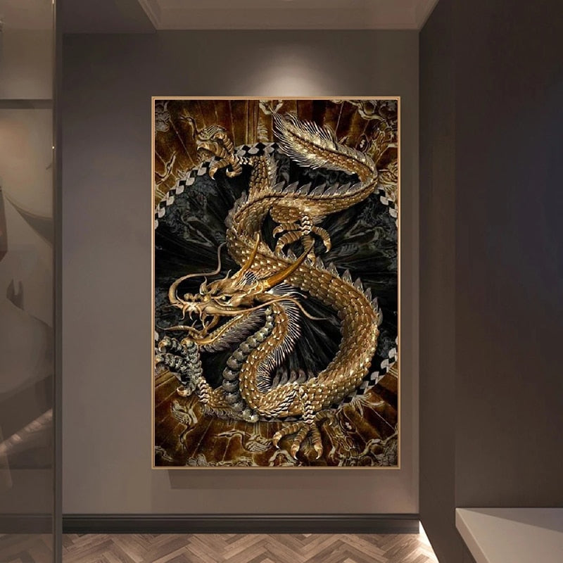 Dragon Hollywood X - 3D Dragon Canvas Painting Modern Art Posters and Prints Quadro's Wall Art Pictures for Living Room Home Decoration -Beverly Hills California