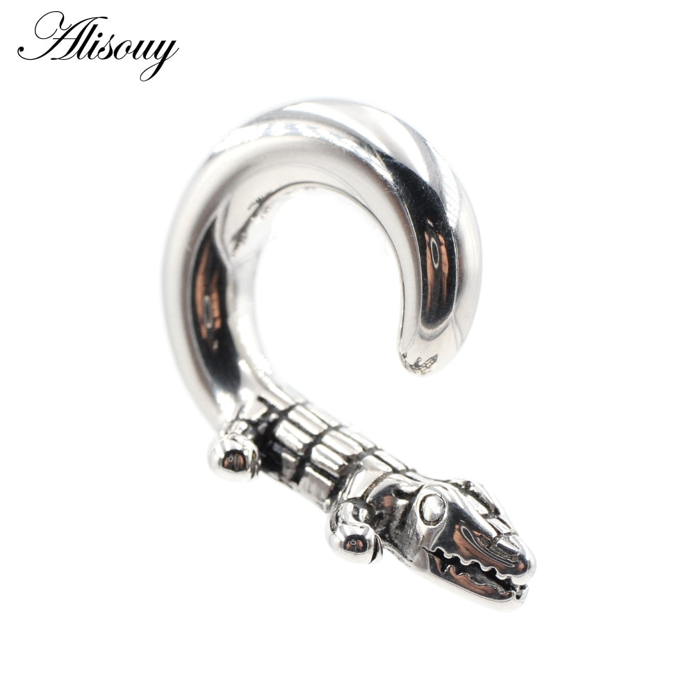 Dragon Hollywood X - 1pc Stainless Steel Spiral Dragon Ear Weights Ear Tunnels Plugs Expander Gauges Body Piercing Jewelry - BEVERLY HILLS - CALIFORNIA - USA