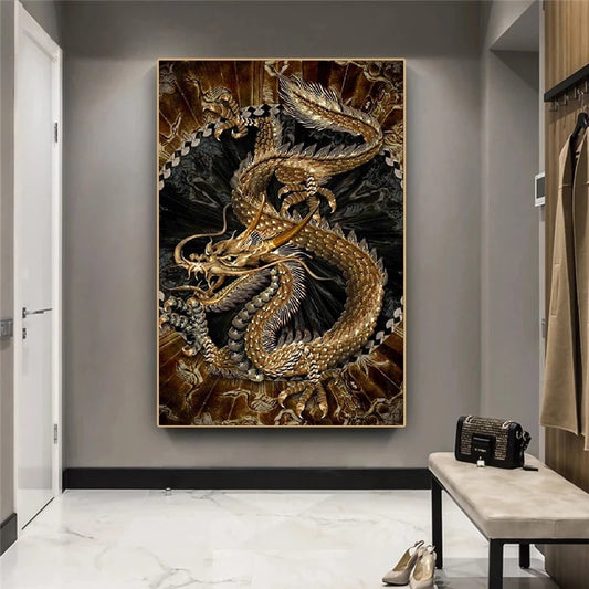 Dragon Hollywood X - Dragon Canvas Painting Print Posters and Modern Art Oil Painting  Prints Home Living Room Decorations - BEVERLY HILLS CALIFORNIA