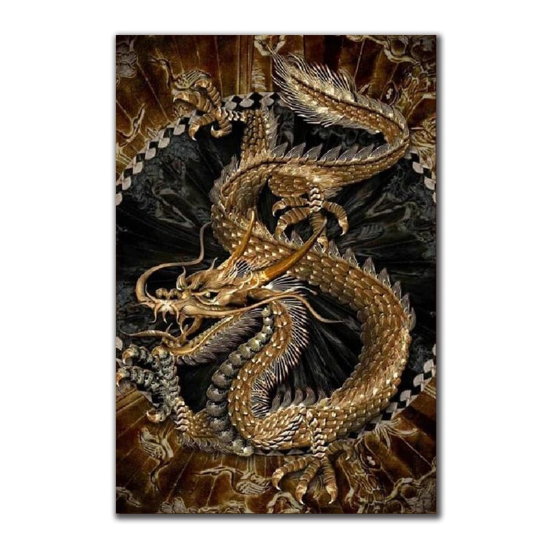 Dragon Hollywood X - 3D Dragon Canvas Painting Modern Art Posters and Prints Quadro's Wall Art Pictures for Living Room Home Decoration -Beverly Hills California