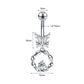 Dragon Hollywood X - 14G Dragon Claw Belly Button Body Ring Women and Men Stainless Steel Navel Ring - Crystal - Heart - Moon - Bee - Bug - Cat - Piercing Body Jewelry - BEVERLY HILLS - CALIFORNIA - USA