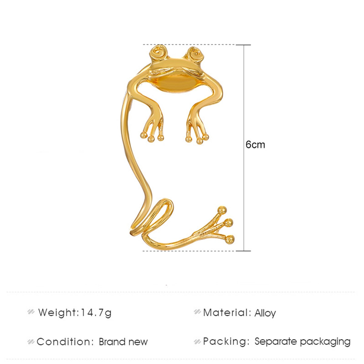 Dragon Hollywood X Ear Cuff - Flying Dragon and Fascinating Frog Clip On Earrings Ear Cuff for Men and Women Ear Wrap Earcuff Cartilage Earring Gothic Jewelry Awesome Unique Gift - BEVERLY HILLS - CALIFORNIA - USA