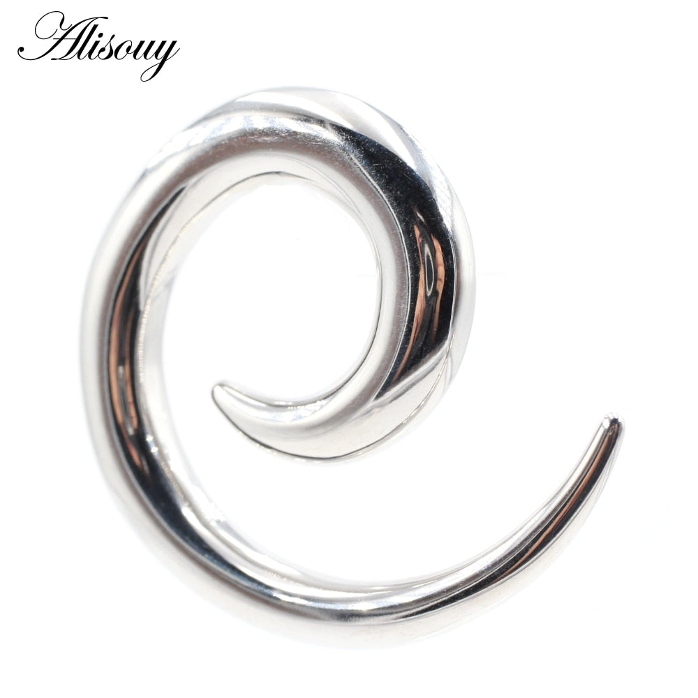 Dragon Hollywood X - 1pc Stainless Steel Spiral Dragon Ear Weights Ear Tunnels Plugs Expander Gauges Body Piercing Jewelry - BEVERLY HILLS - CALIFORNIA - USA