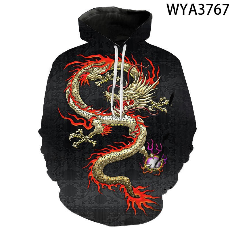 China Dragon 3D Print Hoodies Men Women Children Streetwear Sweatshirts Long Sleeve Tops Boy Girl Kids Cool Pullover