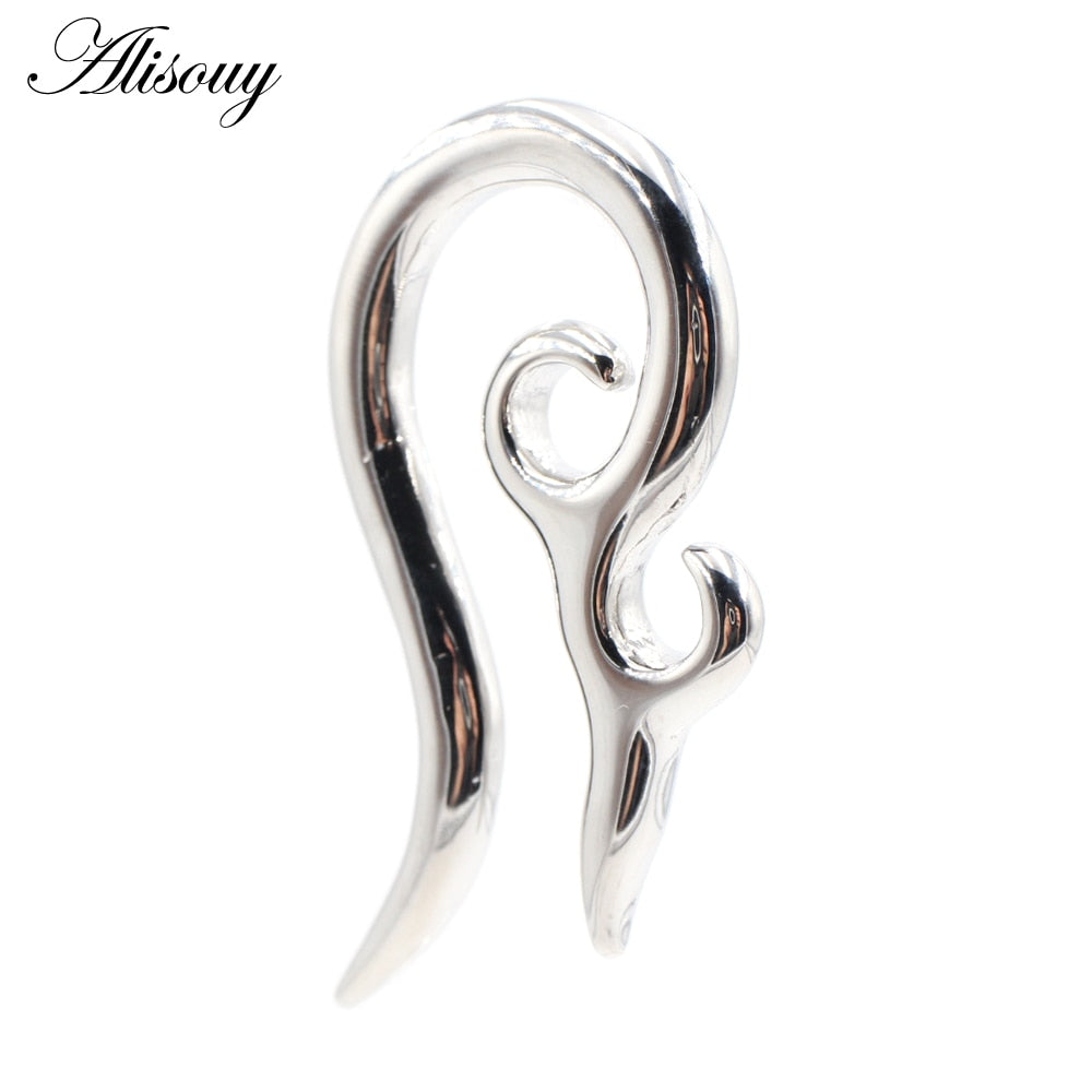 Dragon Hollywood X - 1pc Stainless Steel Spiral Dragon Ear Weights Ear Tunnels Plugs Expander Gauges Body Piercing Jewelry - BEVERLY HILLS - CALIFORNIA - USA