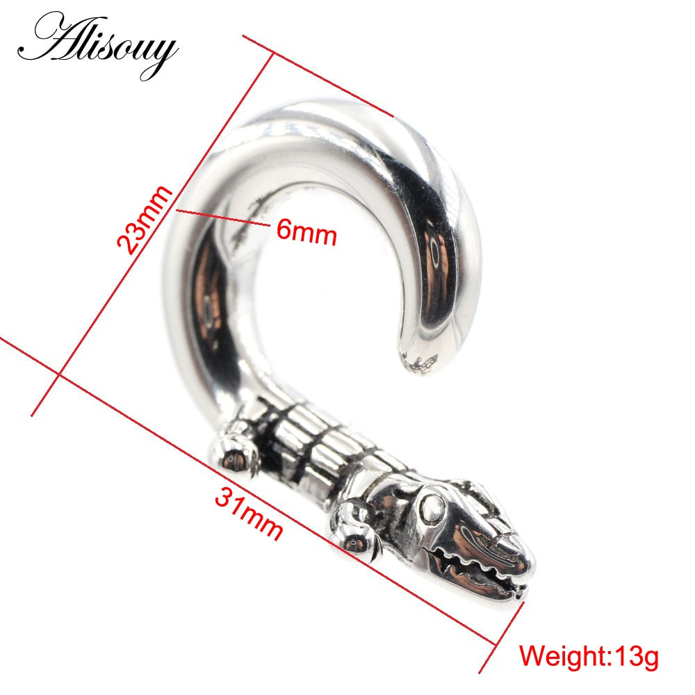Dragon Hollywood X - 1pc Stainless Steel Spiral Dragon Ear Weights Ear Tunnels Plugs Expander Gauges Body Piercing Jewelry - BEVERLY HILLS - CALIFORNIA - USA