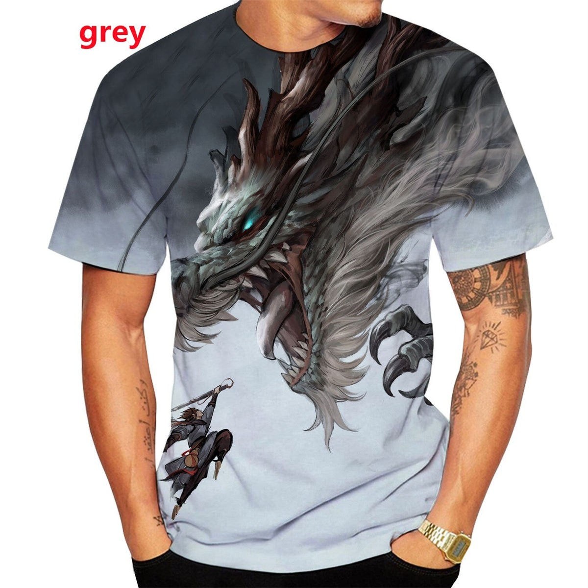 Dragon Hollywood X - 2021 Men New Fashion Cool 3D Dragon Printed T-shirts Men Women Casual Animal T-shirt Top