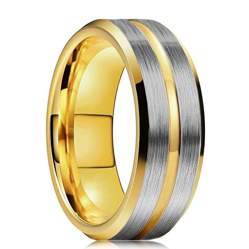 Fashion Men 8mm Black Tungsten Wedding Celtic Dragon Ring Inlaid Green Zircon Punk Men Stainless Steel Green Carbon Fibre Ring