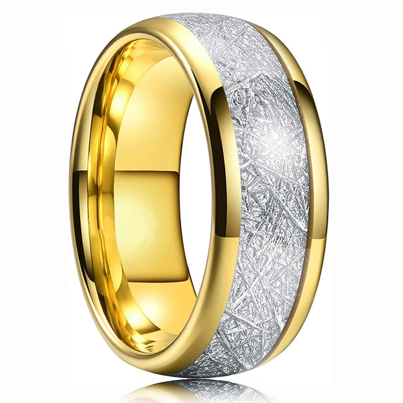 Fashion Men 8mm Black Tungsten Wedding Celtic Dragon Ring Inlaid Green Zircon Punk Men Stainless Steel Green Carbon Fibre Ring