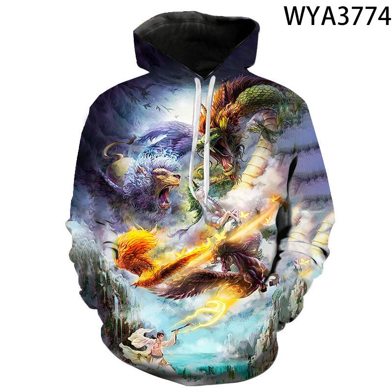 China Dragon 3D Print Hoodies Men Women Children Streetwear Sweatshirts Long Sleeve Tops Boy Girl Kids Cool Pullover
