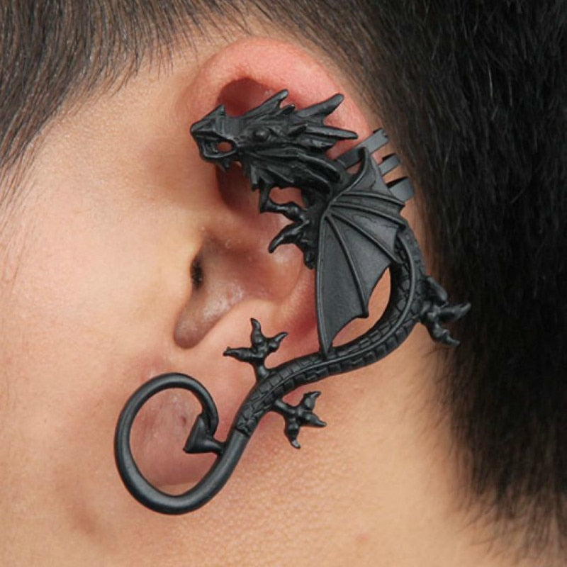 Dragon Hollywood X - Dragon Cuff Earrings For Women and Men - Gothic Ear Wrap Retro Clip Earrings Piercing Fashion Jewelry - BEVERLY HILLS - CALIFORNIA - USA