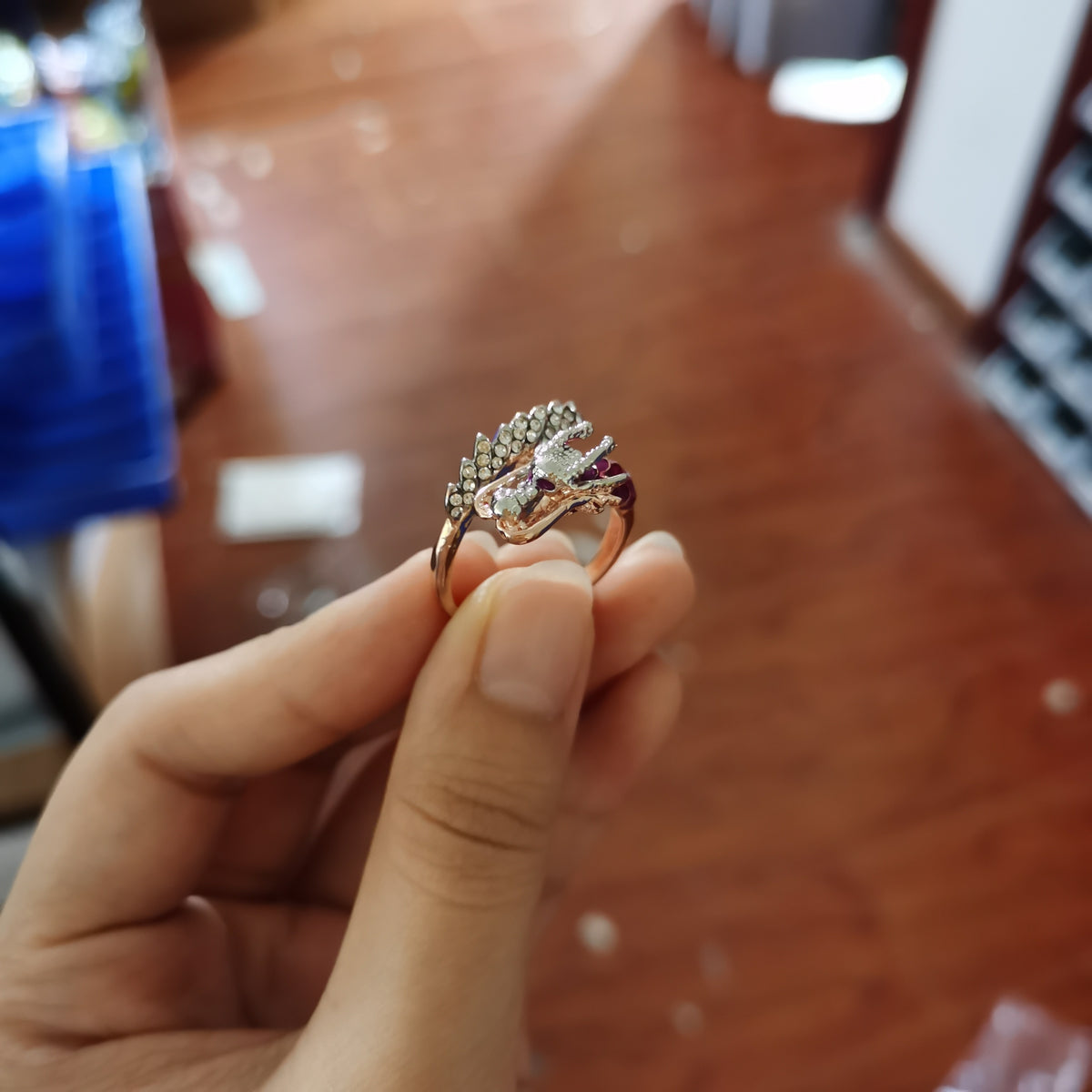 Dragon Hollywood X - Purple Dragon Crystal Rings Women Fashion Vintage Punk Ring Men Jewelry Rose Golden Ladies Rings Female Engagement Ring Women -BEVERLY HILLS CA
