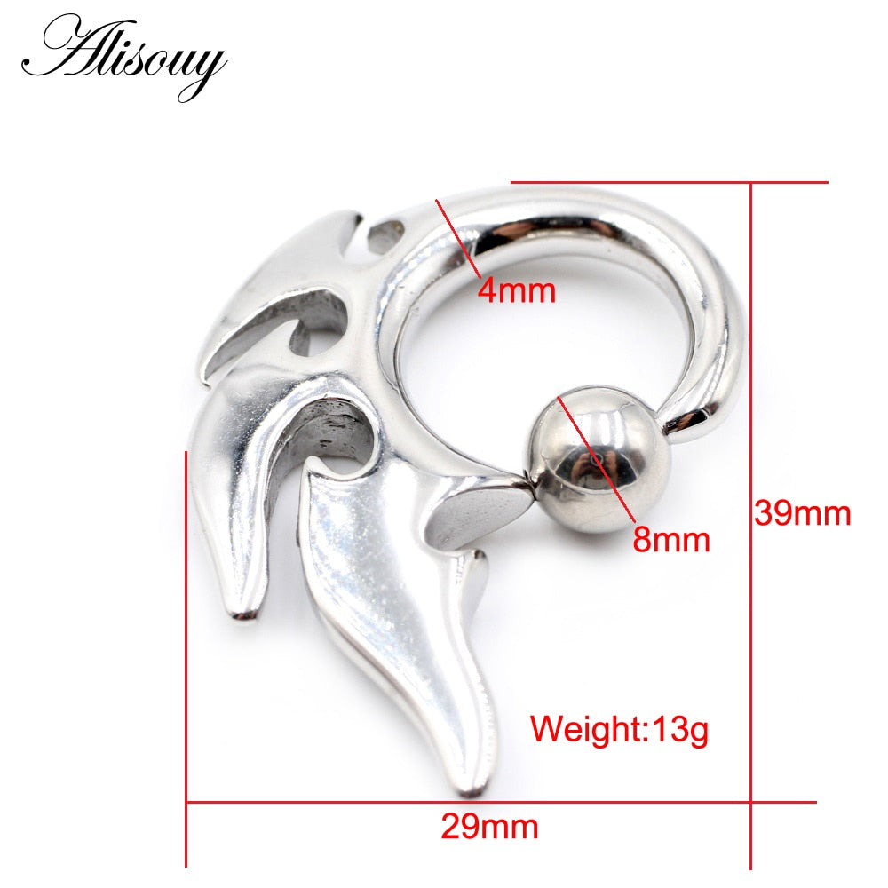 Dragon Hollywood X - 1pc Stainless Steel Spiral Dragon Ear Weights Ear Tunnels Plugs Expander Gauges Body Piercing Jewelry - BEVERLY HILLS - CALIFORNIA - USA
