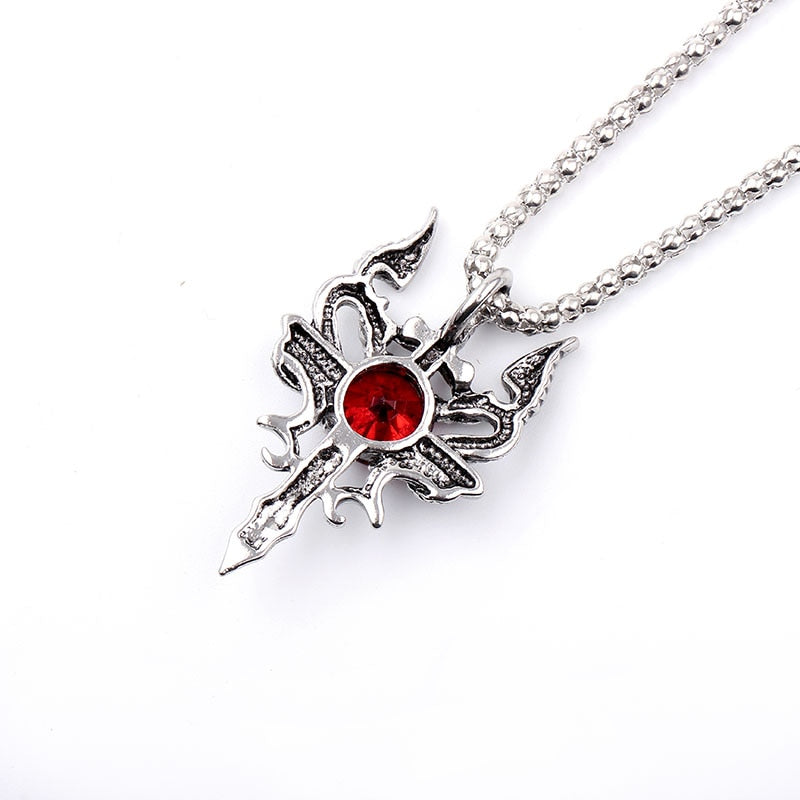 Dragon Hollywood X - Dragon Sword Pendant Necklace Necklace Red Black Crystal  Necklace For Men Christmas Gifts Bike Jewelry