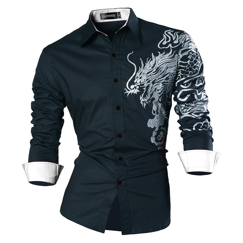 DRAGON HOLLYWOOD X - Sport Trendy MENS WOMENS UNISEX Shirt Dress Casual Long Sleeve Fashion Dragon Stylish -BEVERLY HILLS CALIFORNIA