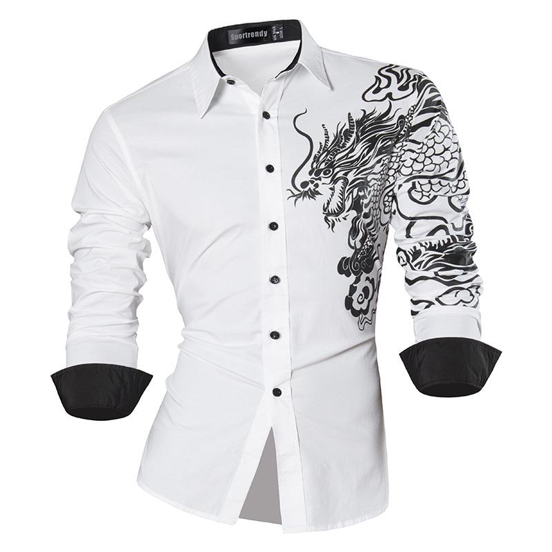 DRAGON HOLLYWOOD X - Sport Trendy MENS WOMENS UNISEX Shirt Dress Casual Long Sleeve Fashion Dragon Stylish -BEVERLY HILLS CALIFORNIA