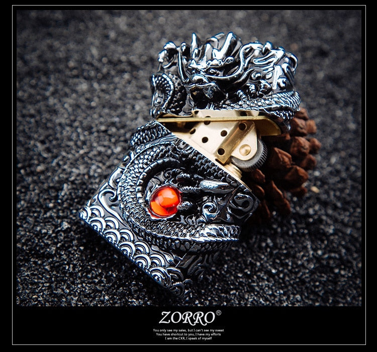 Dragon Hollywood X - Luxury 3D Dragon Carving Lighter Retro Metal Wheel Kerosene Lighters Unique Gasoline LIghters Windproof Men Smoking Lighter Gift - Hollywood California USA