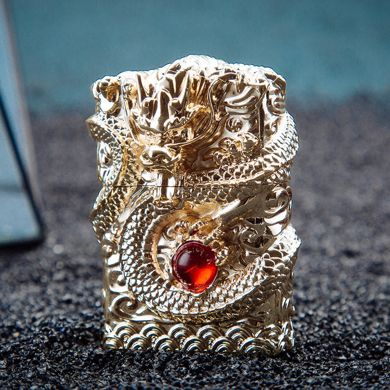 Dragon Hollywood X - Luxury 3D Dragon Carving Lighter Retro Metal Wheel Kerosene Lighters Unique Gasoline LIghters Windproof Men Smoking Lighter Gift - Hollywood California USA
