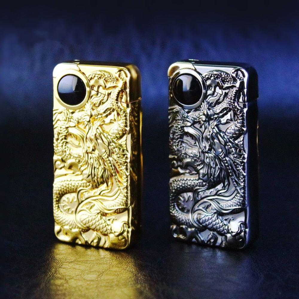 Personality Ignition And Display Power Arc Smart Gift  Dual Dragon Plasma Lighter