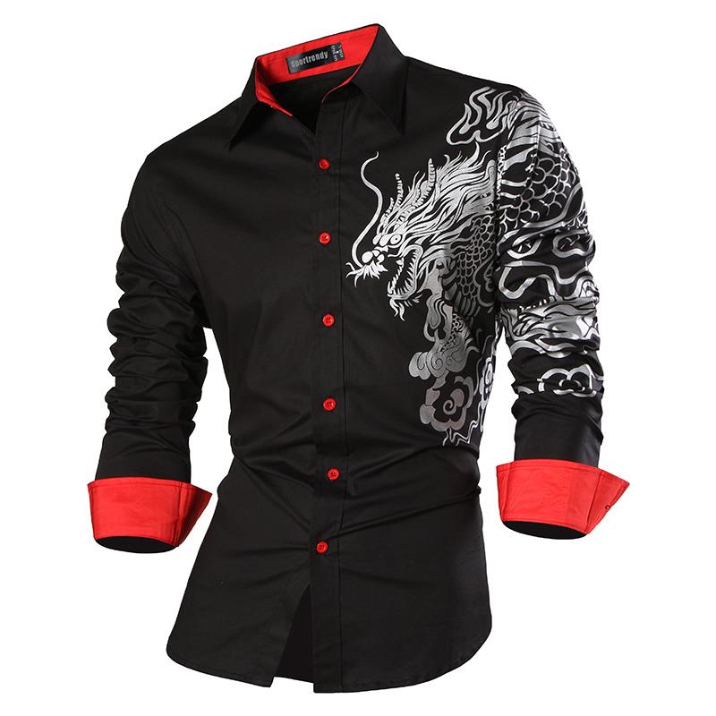 DRAGON HOLLYWOOD X - Sport Trendy MENS WOMENS UNISEX Shirt Dress Casual Long Sleeve Fashion Dragon Stylish -BEVERLY HILLS CALIFORNIA