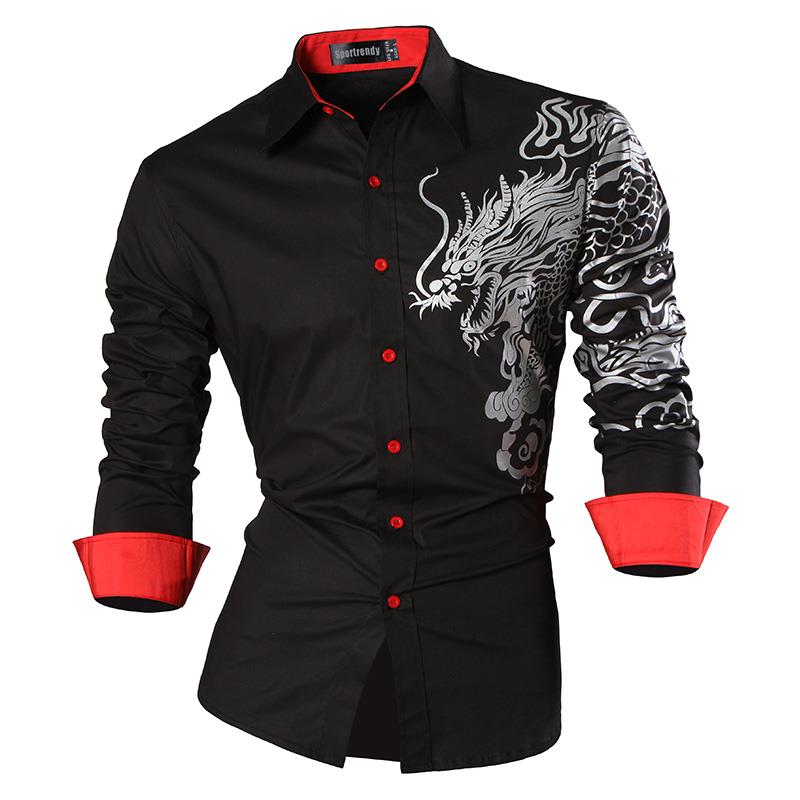 DRAGON HOLLYWOOD X - Sport Trendy MENS WOMENS UNISEX Shirt Dress Casual Long Sleeve Fashion Dragon Stylish -BEVERLY HILLS CALIFORNIA