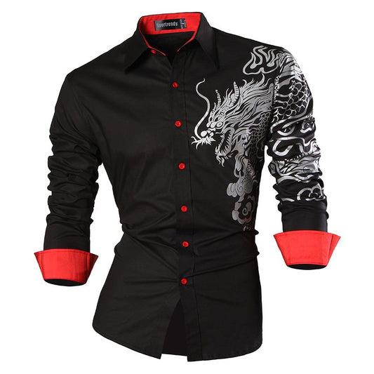 DRAGON HOLLYWOOD X - Sport Trendy MENS WOMENS UNISEX Shirt Dress Casual Long Sleeve Fashion Dragon Stylish -BEVERLY HILLS CALIFORNIA