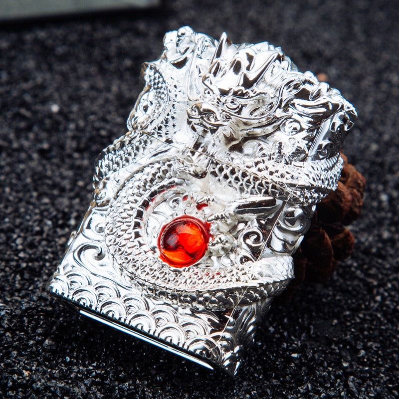 Dragon Hollywood X - Luxury 3D Dragon Carving Lighter Retro Metal Wheel Kerosene Lighters Unique Gasoline LIghters Windproof Men Smoking Lighter Gift - Hollywood California USA