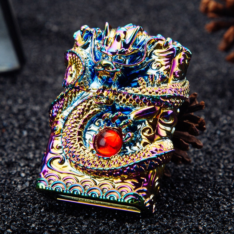 Dragon Hollywood X - Luxury 3D Dragon Carving Lighter Retro Metal Wheel Kerosene Lighters Unique Gasoline LIghters Windproof Men Smoking Lighter Gift - Hollywood California USA