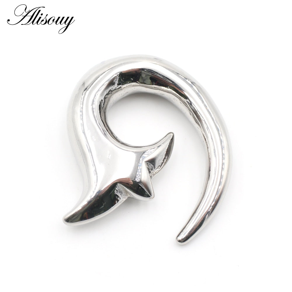 Dragon Hollywood X - 1pc Stainless Steel Spiral Dragon Ear Weights Ear Tunnels Plugs Expander Gauges Body Piercing Jewelry - BEVERLY HILLS - CALIFORNIA - USA