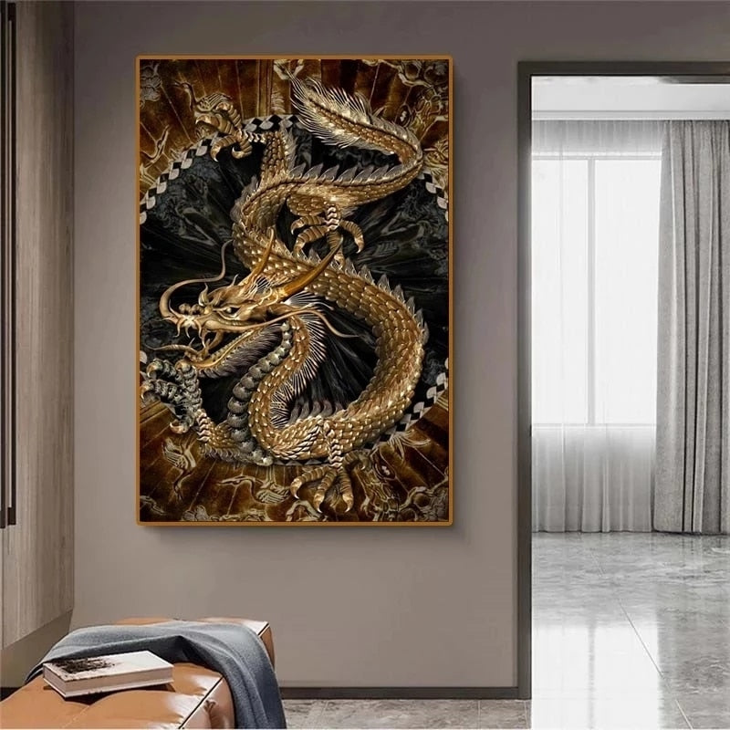 Dragon Hollywood X - 3D Dragon Canvas Painting Modern Art Posters and Prints Quadro's Wall Art Pictures for Living Room Home Decoration -Beverly Hills California